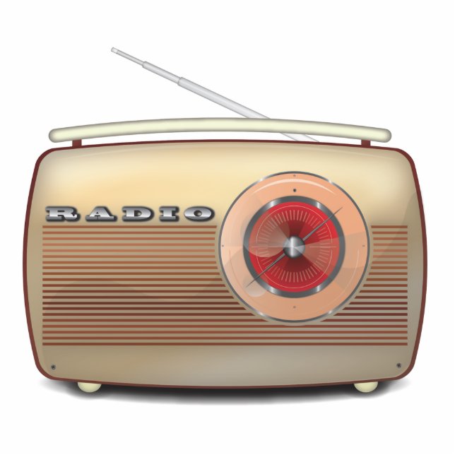 Retro Radio Classic Standing Photo Sculpture (Front)