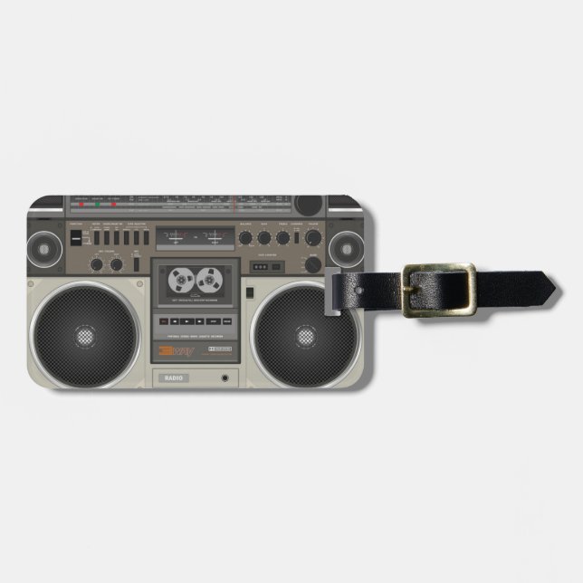 Retro Radio Luggage Tag (Front Horizontal)