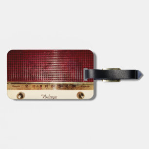 Retro radio luggage tag