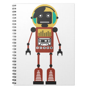 Retro Radio Robot Notebook