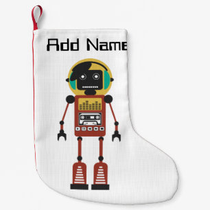 Retro Radio Robot Small Christmas Stocking