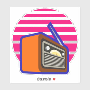 Retro Radio Sticker Vintage Classic Music Graphi