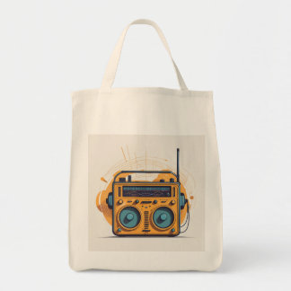 Retro radio tote bag