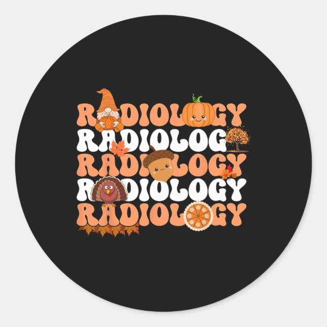 Retro Radiology Pumpkin Radiologist Xray Fall Than Classic Round Sticker (Front)