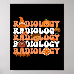 Retro Radiology Pumpkin Radiologist Xray Fall Than Poster