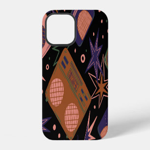 Retro radios, tape recorders pattern. iPhone 12 case