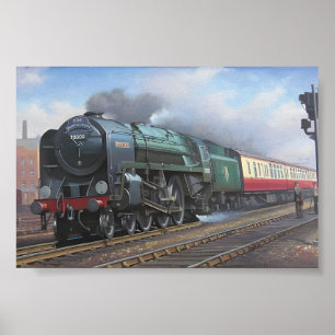 Retro Rail Elegance: Vintage Train Scene Poster