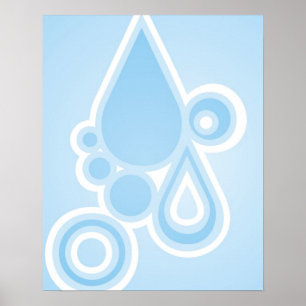 Retro Rain Drops Poster