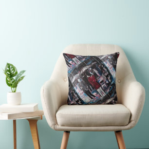 Retro Rain Painting by Alfred Fox Cushion