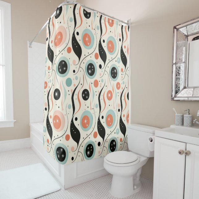 Retro Rain  Shower Curtain (In Situ)