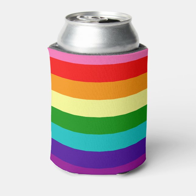 Retro Rainbow 8 Pride Can Cooler (Can Back)