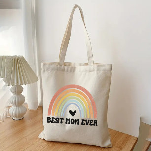 Retro Rainbow Best Mum Ever Tote Bag, Mother's Day Bag