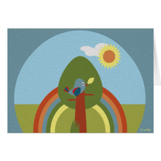 Retro Rainbow Bird