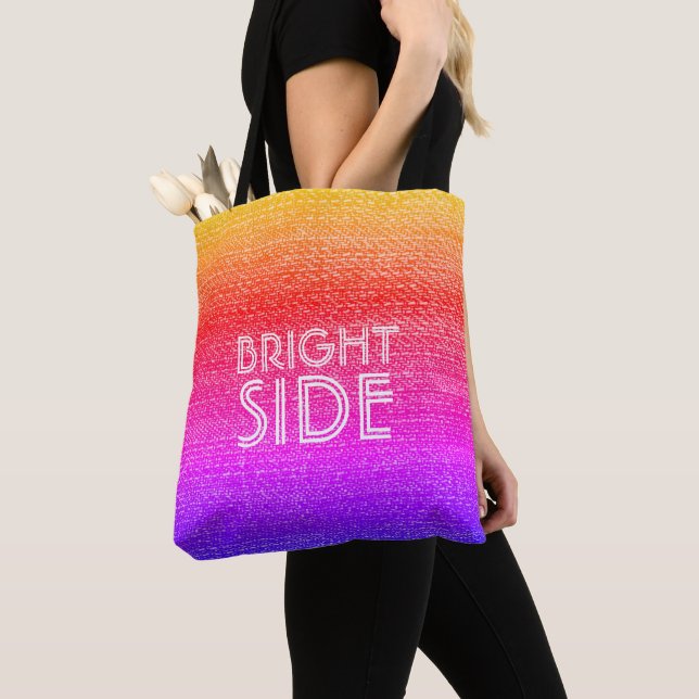 Retro Rainbow Bright Side  Tote Bag (Close Up)