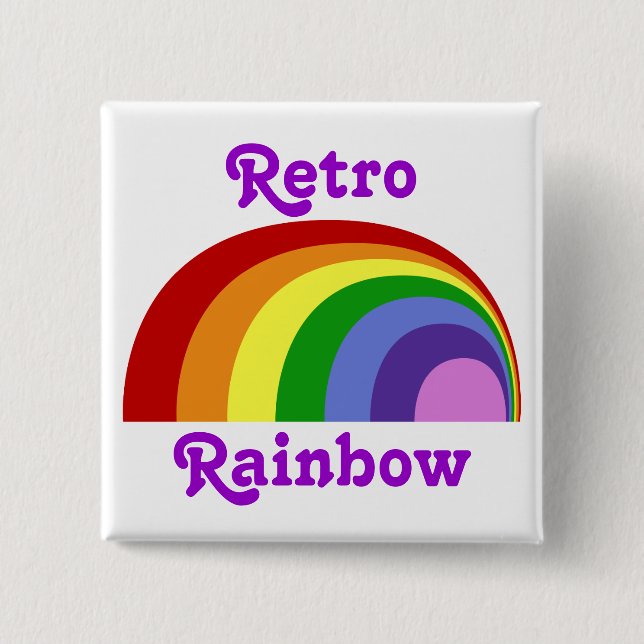 Retro Rainbow Button (Front)
