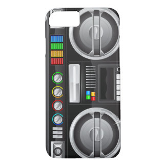 retro rainbow buttons boombox ghetto master iPhone 8/7 case