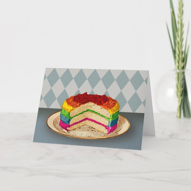 Retro Rainbow Cake Card (Front)