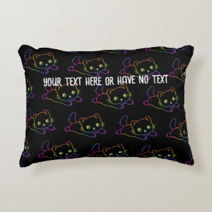 Retro Rainbow Cat Kawaii Animal Magical Kitten Decorative Cushion