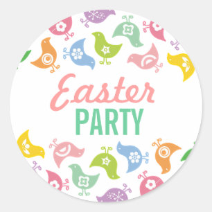 Retro Rainbow Chicks Easter Party Favours Gift Tag