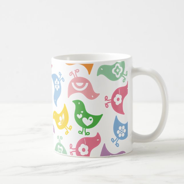 Retro Rainbow Chicks Fun Custom Gift Mug (Right)