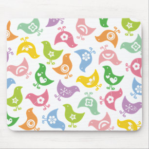 Retro Rainbow Chicks Fun Pattern Custom Mousepad