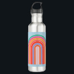 Retro Rainbow Colourful Blue 710 Ml Water Bottle<br><div class="desc">Abstract Retro Rainbow – Colourful Rainbow – Blue Background.</div>