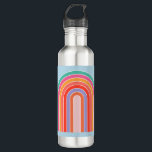 Retro Rainbow Colourful Blue 710 Ml Water Bottle<br><div class="desc">Abstract Retro Rainbow – Colourful Rainbow – Blue Background.</div>