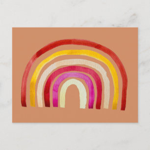 Retro Rainbow cute watercolor Postcard