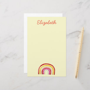 Retro Rainbow cute watercolor Stationery