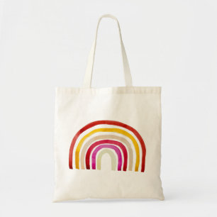 Retro Rainbow cute watercolor Tote Bag