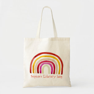 Retro Rainbow cute watercolor Tote Bag