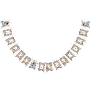 Retro Rainbow & Daisies Birthday Bunting Banner