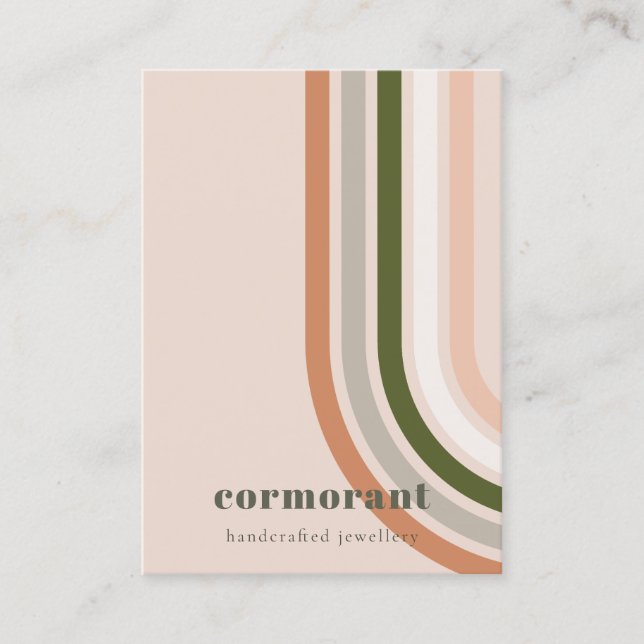 Retro Rainbow Desert Chic Blank Jewellery Display Business Card (Front)