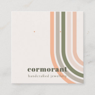 Retro Rainbow Desert Chic Stud Earring Display Square Business Card