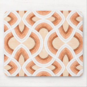 Retro Rainbow Design In Pastel Rust and Desert Mouse Mat