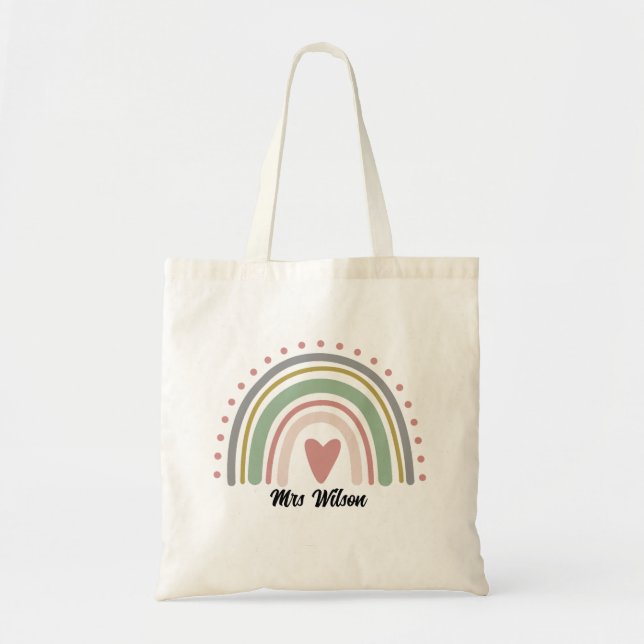RETRO RAINBOW DESIGN TOTE BAG (Front)