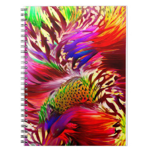 Retro Rainbow Feather Colour Swatch Blocks Notebook