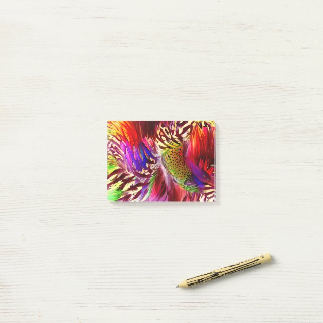 Retro Rainbow Feather Colour Swatch Blocks Post-it Notes (On Desk)