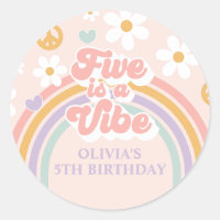Retro Rainbow Five is a Vibe 5th Birthday