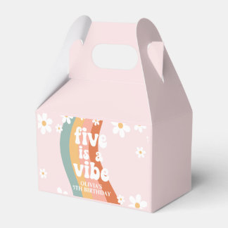 Retro Rainbow Five is a Vibe Daisy 5th Birthday Favour Box