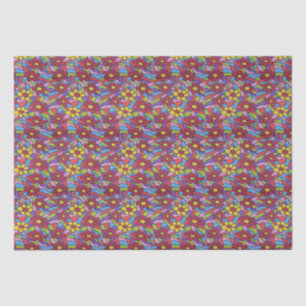 Retro Rainbow Flower Pattern  Tissue Paper