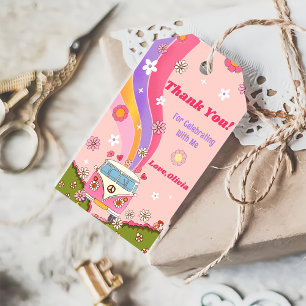 Retro Rainbow Groovy Thank You Gift Tags
