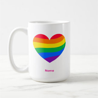 Retro Rainbow Heart - Cute Colourful Abstract Art Coffee Mug