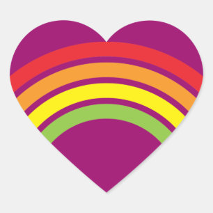 retro rainbow heart sticker