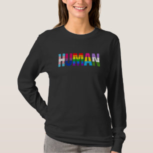 Retro Rainbow Human Gay Pride Month Lgbt Usa Flag T-Shirt