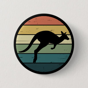 Retro Rainbow Kangaroo 6 Cm Round Badge