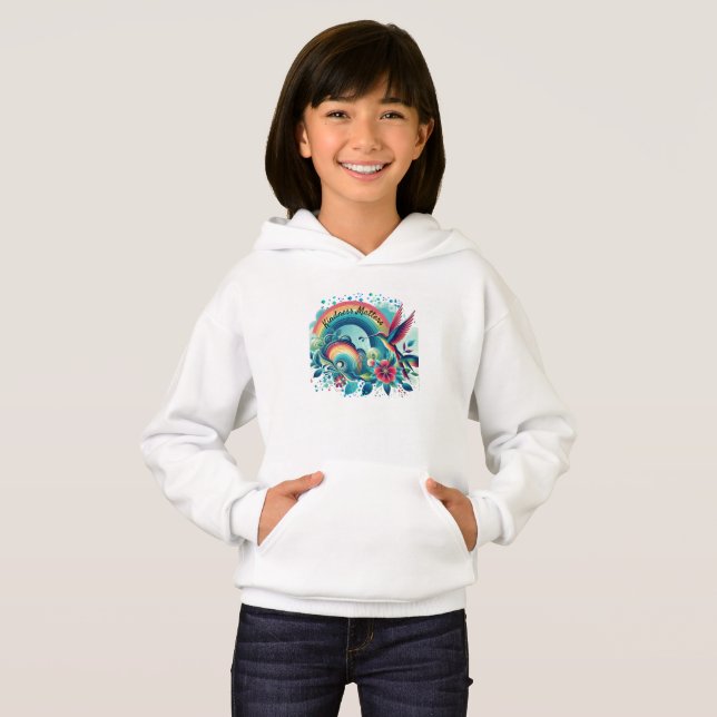 Retro Rainbow Kindness Matters Hoodie (Front Full)