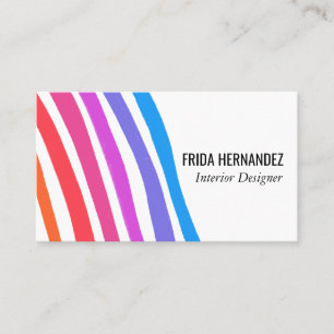 Retro Rainbow Minimalist Stripes Business Card
