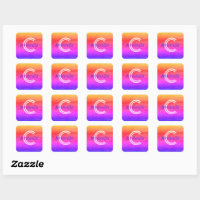 Retro Rainbow Monogram Initial & Name Envelope