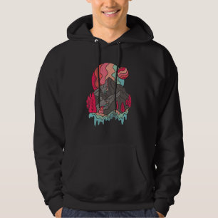 Retro rainbow mountain Wildlife Trees Outdoors Sun Hoodie